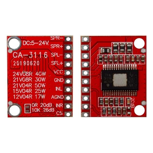 Powermaster CA-3116 TPA3116 Audio Modül Tv Ses Kartı 5v 24v