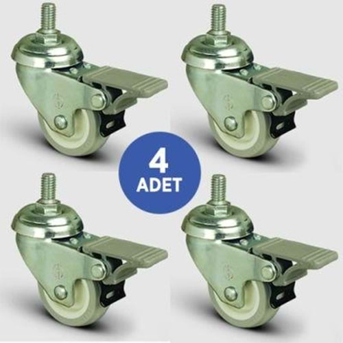 Ager AA-TKR5525-A-PS Dört Noktadan Bağlantılı Tekerlek Grube (1 Set 4 Adet) (2 Frenli 2 Frensiz) Kabine Montaj