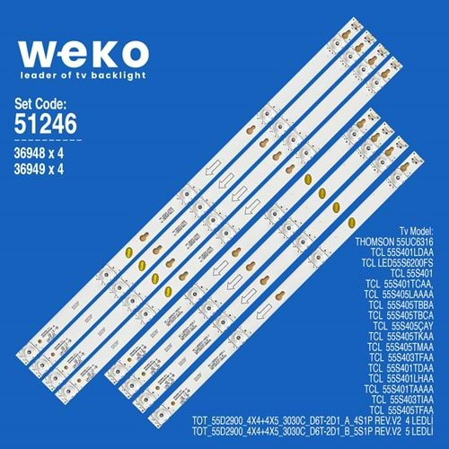 Weko Wkset-6246 36948x4/36949x4 TCL 55