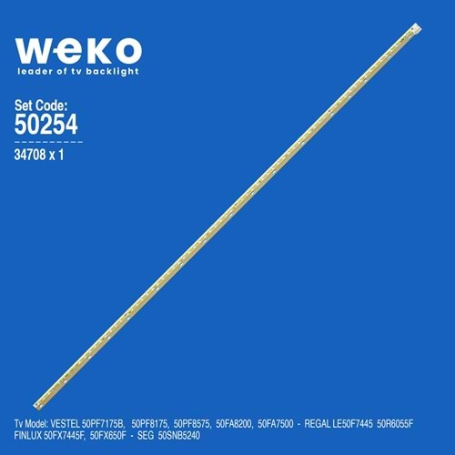 Weko WKSET-5254=MLD 817=ELED1125= 34708X1 50INCH 7020PKG 72EA REV1.0 140805 1 ADET LED BAR=50PFL5038 , 50PFL5028=50pf8575=50PFL5038=50PFL5038 =50PFL5028=KDL-50R556A=50PFL5008K=KDL-50R550A=50XT7050=50PFL5038 , 50PFL5028