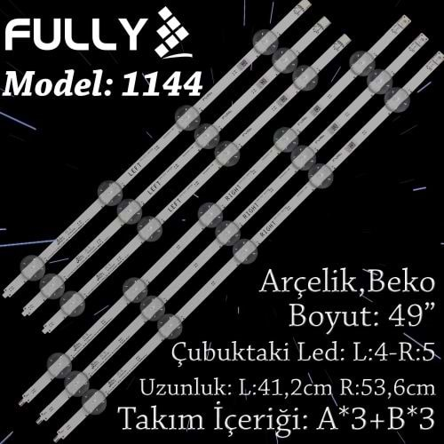 Fully SET-1144 Arçelik-Beko 6 Led Tv Led (A49L8850) (B49L8850) (B49L8900) (49GDU7905B) (49GCU7900) (AL49L8960) (Takım)=Mate LED1509=Weko SET-5896=Winkel SET-2320