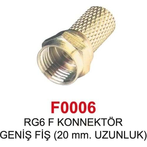 Swat F0006 RG6 F Konnektör - 100 Lü Paket Halinde