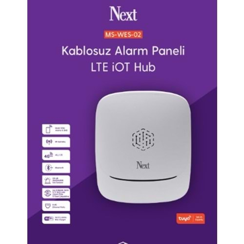 Next MS-WES-02 Kablosuz 4G/LTE Alarm Kiti Alarm Panel+Kapı Pencere Sensör+Hareket Sensörü+Uzaktan Kumanda