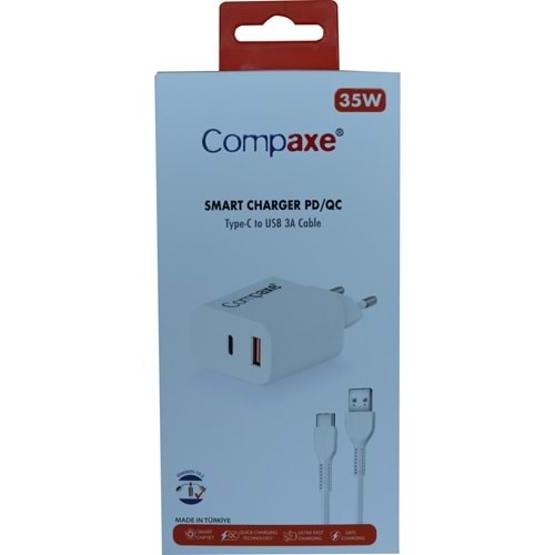 Compaxe CTA-200CA 5 Volt 3 Amper Type-C Şarj Hızlı Şarj Adaptör 20 Watt Gerçek Değer