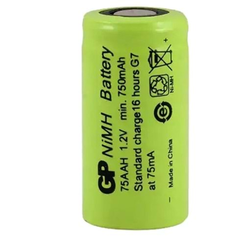 Gp 75 Ah 1.2 Volt 750 Mah 2/3AA NI-MH Düz Kafa Pil