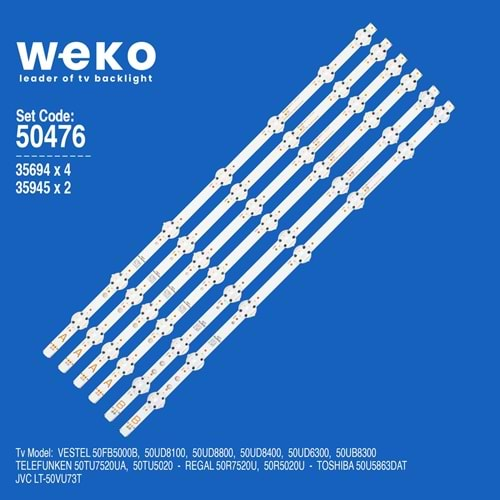 Weko WKSET-5476 35945X2 35694X4 SVV500A54_A67_REV00 6 ADET LED BAR (7LENS) 6.96