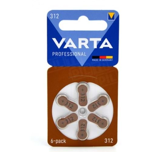 Varta 312 Numara İşitme Cihazı Pili 6 Lı Paket Halinde