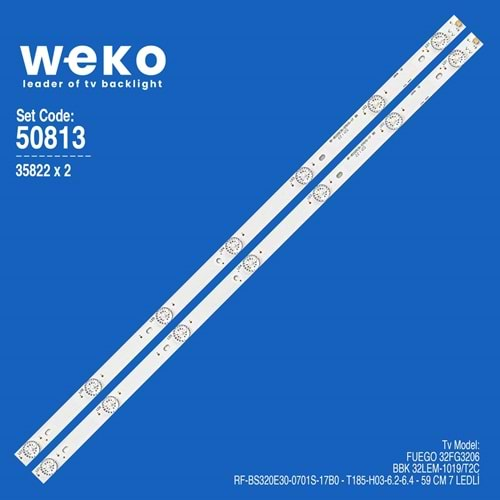 Weko WKSET-5813 35822X2 RF-BS320E30-0701S-17B0 2 ADET LED BAR (32FG3206)