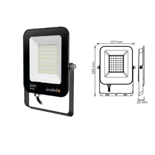 İnoled 7205-02 50 Watt Egra 3000K Gün Işığı Led Projektör