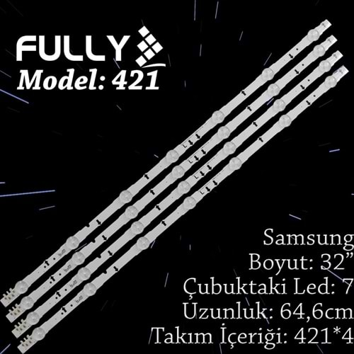 Fully SET-421 SAMSUNG 32 INC UE32H5070AS UE32H5570AS UE32H6270AS UE32J5170AS UE32J5570SU 4 ADET TV LED BAR