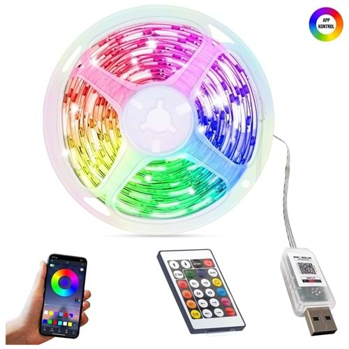 Hightek HT-3261 Rgb 5V Usb Uçlu Silikonlu Dış Mekan Şerit Led -10 Metre