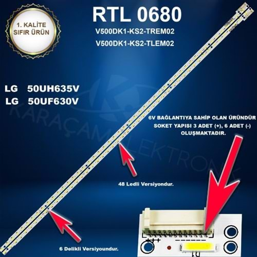 RTL-0680 (SET-2588) LG 50 /LG 50UH635V LED BAR, LG 50UF630V LED BAR