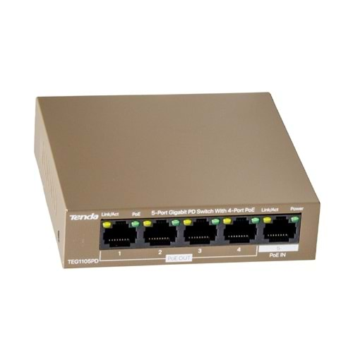 Tenda TEG1105PDP 4+1 5 Port 10/100/1000 Gigabit Poe Switch