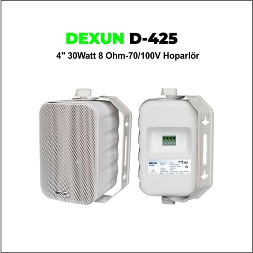 Dexun D-425T 30 Watt 8 Ohm Trafolu Beyaz Sütun Hoparlör - Adet