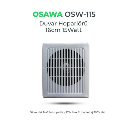 Osawa OSW-115 13 cm Trafolu Beyaz 100V Duvar Hoparlörü - Adet