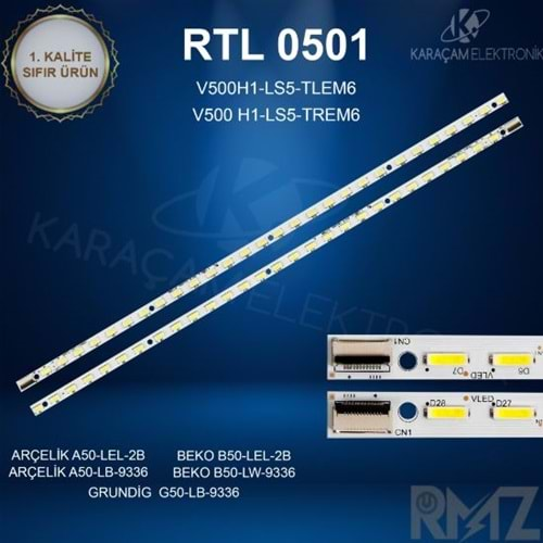 RTL-0501 (SET-2120) Arçelik - Beko - Grundig 50 /ARÇELİK A50-LB-9336 LED BAR, BEKO B50-LB-9336,ARÇELİK A50-LEL-2B LED BAR , BEKO B50-LEL-2B LED BAR , VESTEL 50PF7070 LED BAR, VESTEL 50PF7055 LED BAR