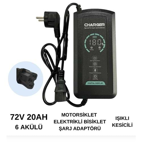 Swat ATZ430 72V 20A 6 Akülü Motorsiklet/Elektrikli Bisiklet Şarj Adaptörü