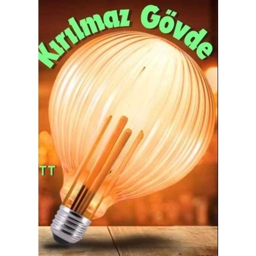 Led-X M-1206MD 4.5W Kırılmaz Gövde Amber Rustik Ampul