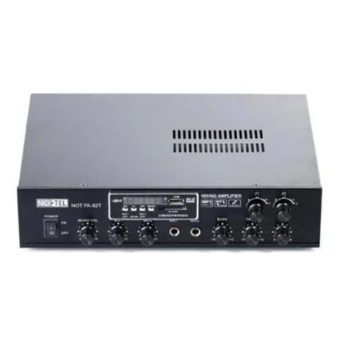 Notel PA-82T 80W Trafolu 2 Bölgeli 2 Mikrofon Girişli Trafolu Anfi