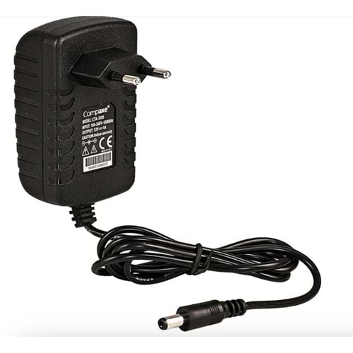 Compaxe CKA-9252 9 Volt 2 Amper 5.5mm x 2.5mm Plastik Kasa Adaptör
