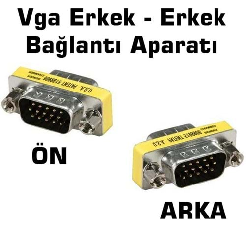 Vga Erkek- Vga Erkek Ara Bağlantı Aparatı