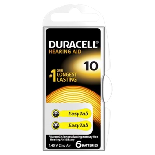 Duracell 10 Numara Kulaklık-İşitme Cihazı Pili- 6 Lı Paket Halinde