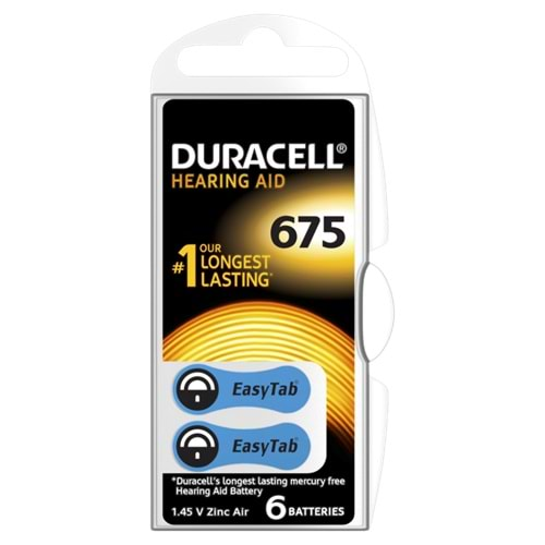 Duracell 675 Numara Kulaklık-İşitme Cihazı Pili - 6 Lı Paket Halinde