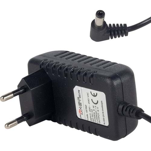 Powermaster PM-13782 6 Volt 1 Amper 5.5mm x 2.5mm Priz Tipi Adaptör