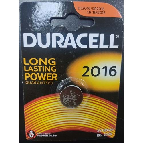 Duracell CR-2016 3 Volt Para Pil Tekli Paket