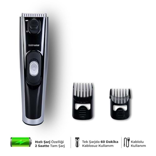 Goldmaster GM-8114 Nero Şarjlı Saç Kesme Makinesi