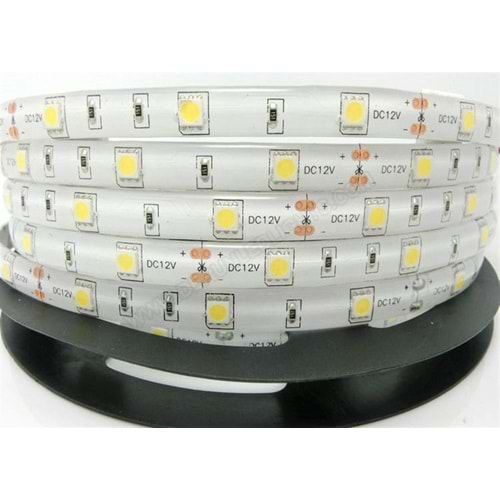 12 Volt 5050 Sarı 3 Çip 60 Led Silikonlu Dış Mekan Şerit Led - 5 Metre