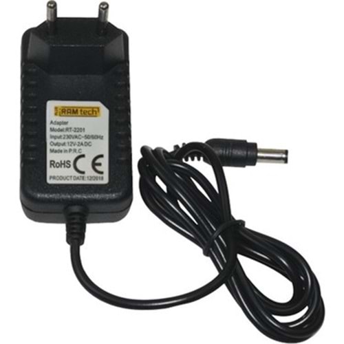 Moso 12 Volt 2 Amper 5.5mm x 2.5mm Plastik Kasa Adaptör