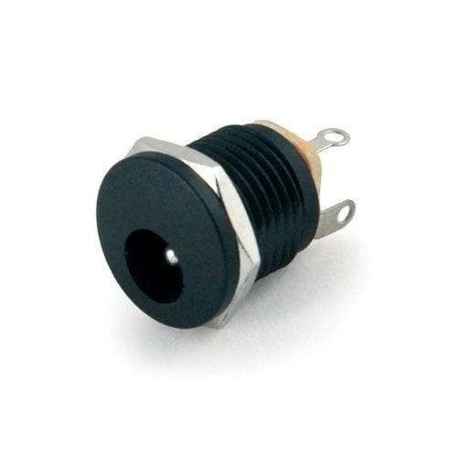 IC-257 Dc 2.1mm Şase Yuvarlak Somunlu Ø12mm Jack