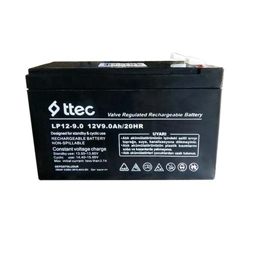Ttec 12 Volt 9 Amper Bakımsız Kuru Akü
