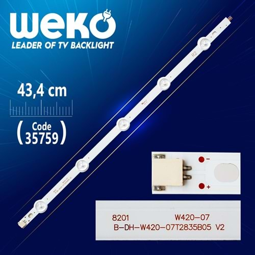 Weko 35759 42'' ROW2.1 REV 0.6 1 R2-TYPE 6916L-1217A - 43.4 Cm 5 Ledli 43.4cm=LCD222=Tek Adet Satılır