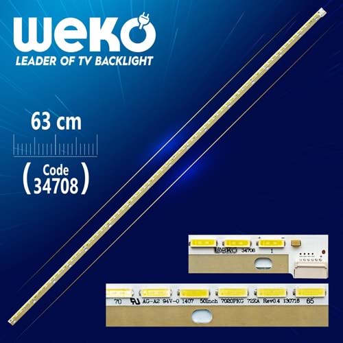 Weko 34708 Tv Ledi 62.5cm 72 LED 50INCH 7020PKG 72EA REV1.0 140805 Led Tv Bar=LED150=MLD-822=LCD539=ELED-081=Adet Olarak Satılır--LE50F7445|AL 50242|AL 50245|50PF8175|50PF7175|50PF8575|50FA8200|50FA7500|50FX7445F|50FX650F|50PF8175|LE50F744|50SNB5240