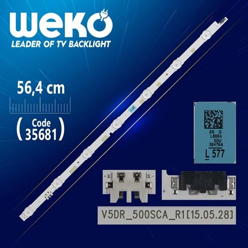 Weko 35681 V5DR_500SC_R1-56.4 Cm 7 Ledli Tv Led Bar=LED381=SET-2084=GEN392=35682=Adet Olarak Satılır--UE50JU6800, UE50JS7200U, UE50JS7200UXTK