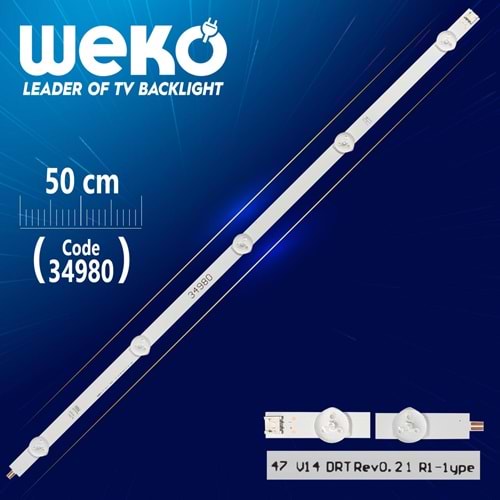 Weko 34980 Tv Ledi 50cm 5 LED (R1) 47'' V14 DRT REV0.2 1 R1-TYPE=SET-2294=LED110=STL083/STL084/STL085/STL095=Tek Adet Satılır--47PFK6312, 47PFT6309, 47PFT5609-60, 47LA620S