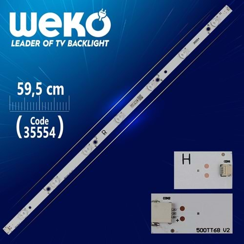 Weko 35554 SX-11800730A0-2B554-0-A-54F-3749 R-500TT68 V2 7 Ledli 59.5 Cm Led Tv Bar=SET-2068=SET-0110=LCD437=Tek Adet Satılır--50PUK6400|50PUT6400