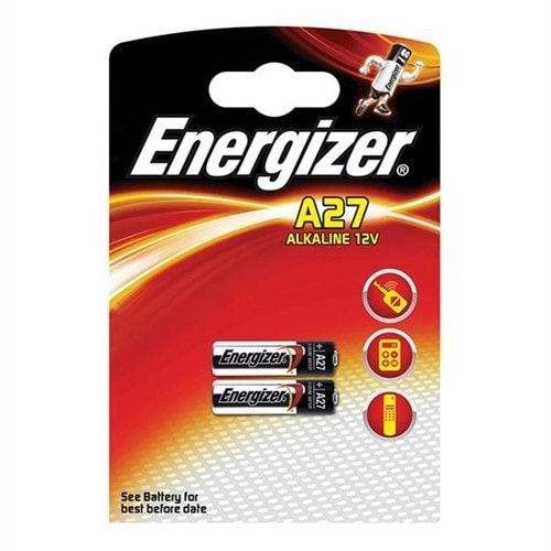 Energizer 27A 12V Alkalin Pil 2 Li Paket Halinde