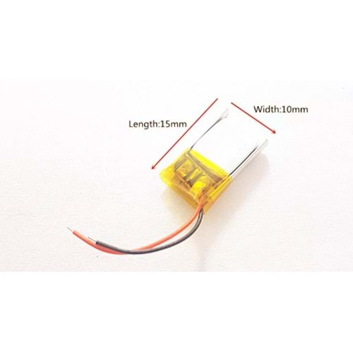Lipo 401015 3.7 Volt 60mAh Lityum Polimer Pil