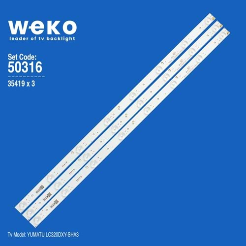 Weko Wkset-5316 35419x3 Yumatu Tv Led (JL.D32081235195ASFA1) (LC320DXYSHA3) (Takım)