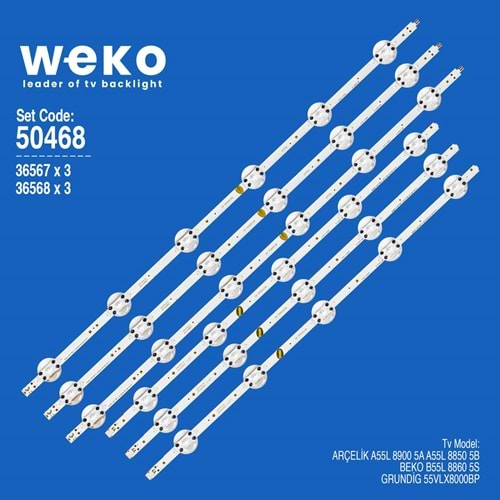 Weko Wkset-5468 36567X3 36568X3 LM41-00654A/LM41-00656A 6 ADET LED BAR ( A55L 8900 5A ) ( B55L 8860 5S ) (55VLX8000BP)