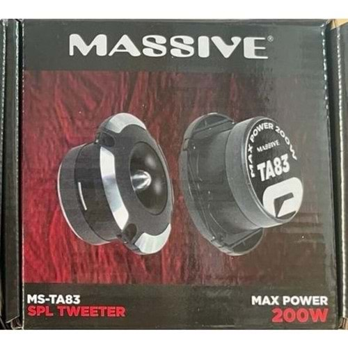 Massive MS-TA83 400 Watt Max Power + 80 Watt RMS Power SPL Tweeter