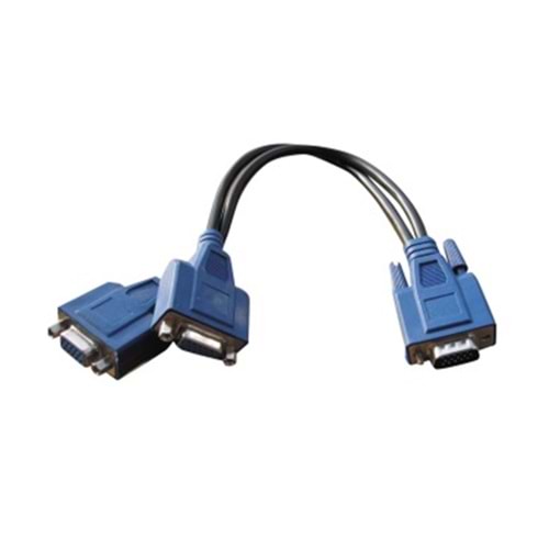 Swat FKF401 15 Pin Erkek - 2x15 Pin Dişi Vga 10 Cm Y Kablo