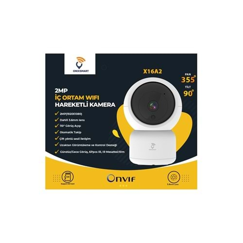 Onix Smart X16A2 2 mp 128 GB Sd Day / Night Wifi Hareketli İç Ortam Kamera