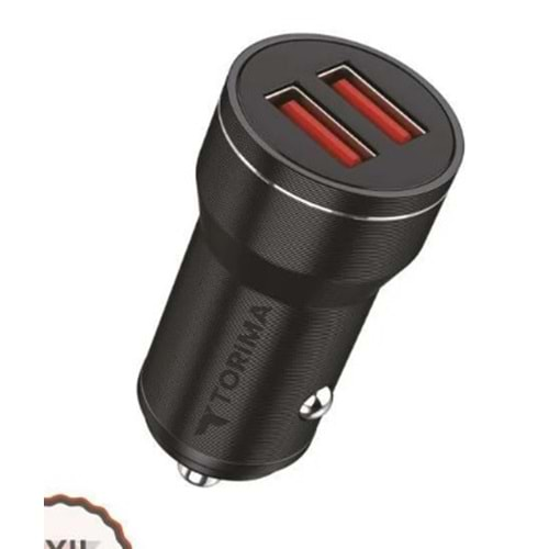 Torima C01 Siyah 2 Usb Port Girişli 2.4 Amper Araç Şarj Cihazı