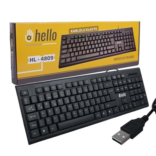 Hello HL-4809 Siyah Usb Kablolu Standart Türkçe Q Klavye