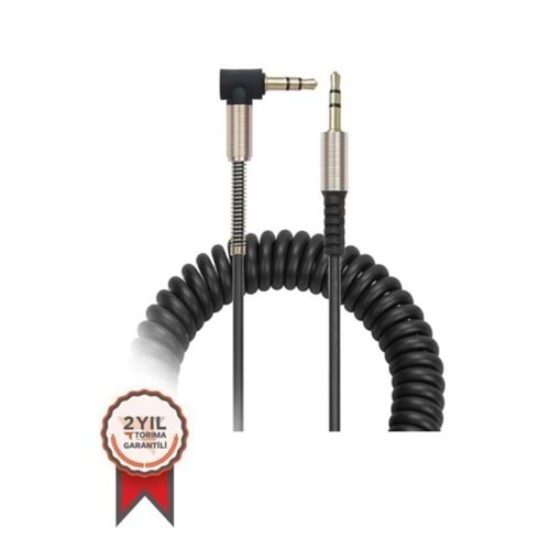 Torima XF-10 Siyah Altın Uçlu Araç Müzik Ses Kablosu Stereo Aux Kablo 1 Mt - 3.5mm