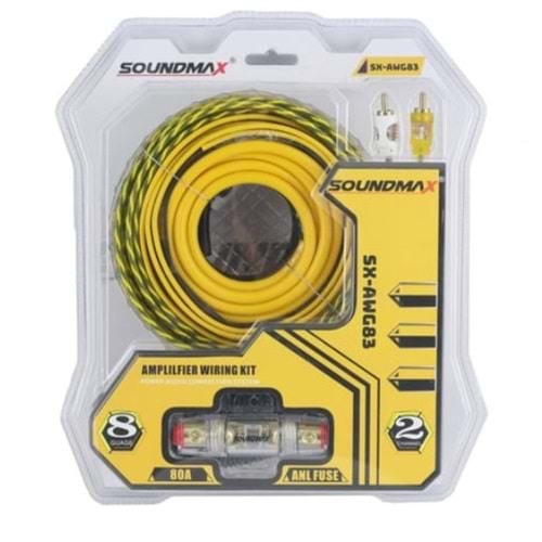 Soundmax SX-AWG83 8GA Anfi Kablo Seti